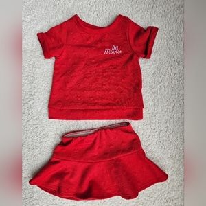 Toddler Girls Minnie Shirt and Skirt Outfit Size 4T
